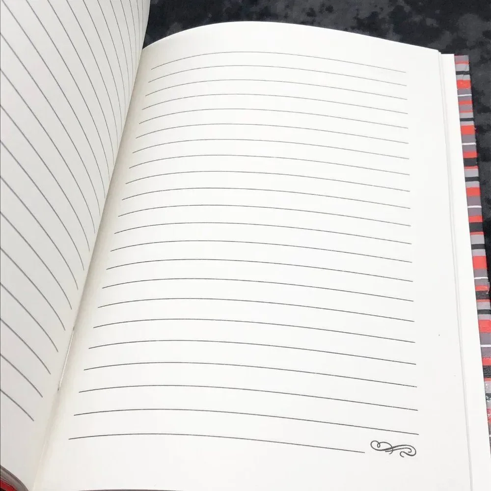 🔮 5/$25 Red, Black & Gray Striped‎ Journal